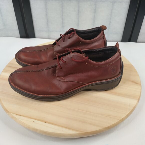 Timberland Oxford Split Toe Lace Up Brown Leather Comfort Shoes Men US 8M - Picture 3 of 10